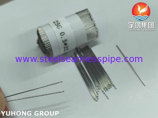 25G*32.5MM Tıbbi paslanmaz çelik tek delikli sulama diş iğnesi tüpü ISO9626 SUS304