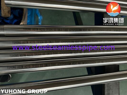 ASTM A270 TP304 3A Paslanmaz Çelik Gıda İşleme Tesisi İçin Sıhhi Boru, NPT Diş Ucu