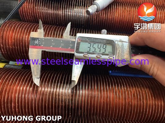 Kaldırıcılar ve Ekonomizatörler için gömülü kanatlı borular A106 Gr.B Temel Bakır Kanatları