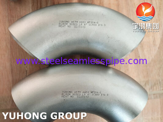 ASTM A403 WP304-S Endüstriyel Saha için 90 Derece LR Dikişsiz Dirsek