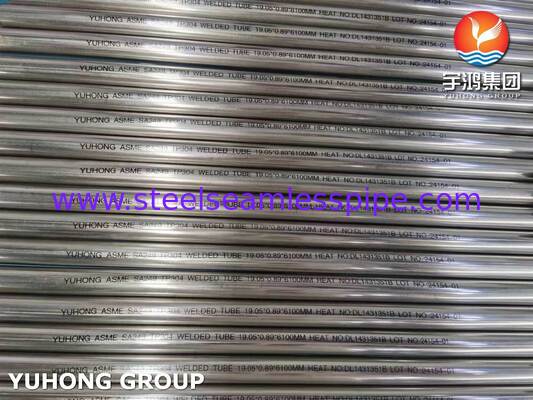 ASME SA249 Parlak Tavlanmış Paslanmaz Çelik 304 Damıtıcı İçin Kaynaklı Boru, 3/4" 20BWG