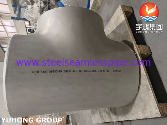 Paslanmaz Çelik Butt Weld Fittings A403 WP347-WX EQUAL TEE B16.9