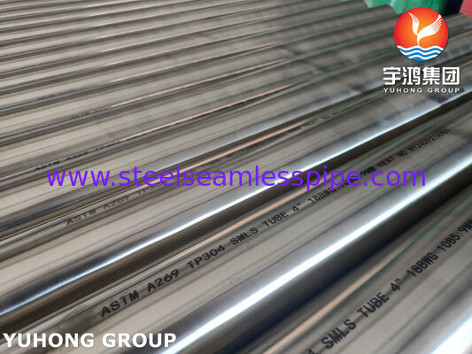 Parlak Annealed ASTM A269 TP304 Buharlaştırıcı için Paslanmaz Çelik Dikişsiz Tüpler 4 "18BWG