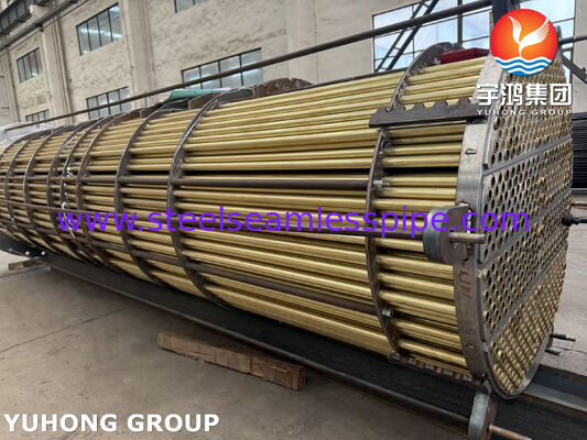 Deniz Suyu ve Deniz Soğutma Eşanjörü için ASME SB111 Dikişsiz Borulu Pirinç Tüp Demeti C44300