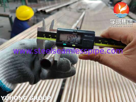 Bakır Alaşımlı Tüp Admiraty Tüp ASME SB111 C70600 O61 SMLS 19.05X1.65X8000MM Isı Değiştiricisi Deniz Su Ekipmanı Uygulama