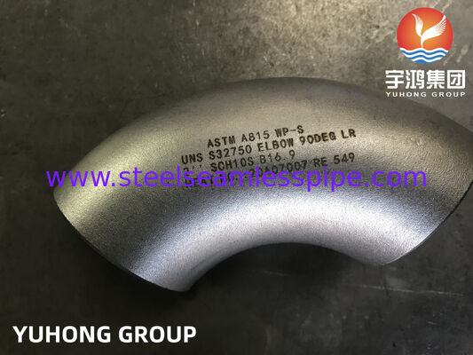 ASTM A815 UNS S32750 WP-S Dirseği, Dupleks Paslanmaz Çelik boru montajı B16.9