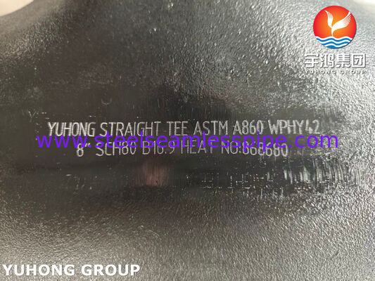 ASTM A860 WPHY 42 Karbon Çelik Düz Tee ASME B16.9 Çelik Buttweld Boru Fittings