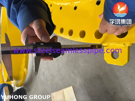 ASME SA516 Gr.70 Karbon Çelik Shell Flange Ring, OD ~1939mm × ID ~1568mm × THK 97mm ve Isı Değiştiricileri için Hassaslıklı Bolt Deşikleri