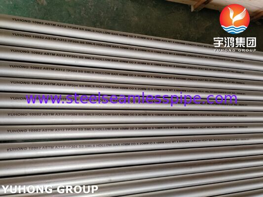 ASTM A312 TP304 / UNS S30400 Kimya Endüstrisi İçin Dikişsiz Paslanmaz Çelik İçi Boş Çubuk