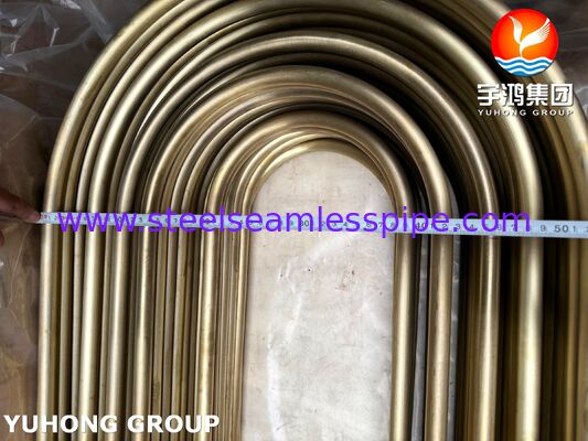 ASTM B111 C44300 Admiralty Brass Precision U Bend Tube, Kondensörler ve Isı Değiştiriciler için
