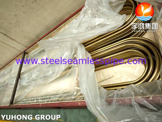 ASTM B111 C44300 Admiralty Brass Precision U Bend Tube, Kondensörler ve Isı Değiştiriciler için