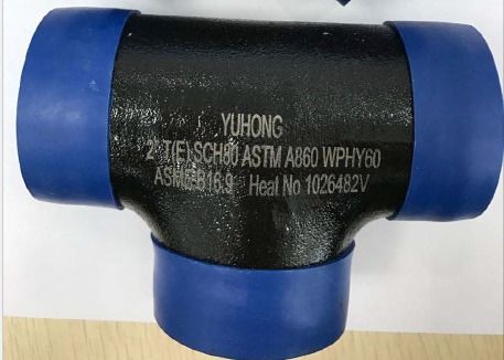 ASTM A860 WPHY60 / 42/52/65/70/80 TEE, DİRSEK 2 &quot;SCH80 BW ASME B16.9 Siyah Yüzey VEYA Renk Kaplama