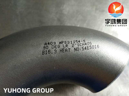 Süper Dubleks Çelik Boru Ek Parçaları, ASTM A403 UNS S31254 / 254 SMO / 1.4547 Alın Kaynak Dirseği