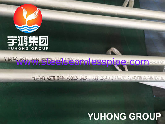 ASTM B444 Inconel 625 Dikişsiz U Büküm Boru, Kabuk ve Borulu Eşanjörler için