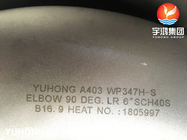 B16.9 Buttweld Fittings ASTM A403 / ASME SA403 WP347H Paslanmaz çelik dirseği
