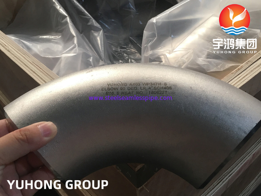 ASTM A403 WP347H 90 derece dirseği Paslanmaz Çelik Buttweld Fitting ASME B16.9