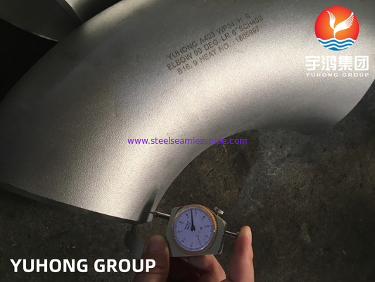 ASTM A403 WP347H 90 derece dirseği Paslanmaz Çelik Buttweld Fitting ASME B16.9