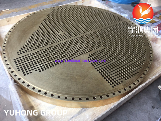 ASTM B171 C46400 / C44300 Bakır Alaşımlı Tüp Yaprakları Isı Değiştiricisi Tüp Plakası
