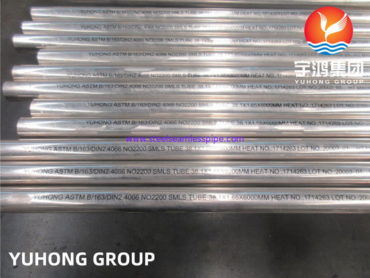 ASME SB163 N02200 Alloy 200 Nikel Alloy Isı Değiştiricisi için Dikişsiz Tüp