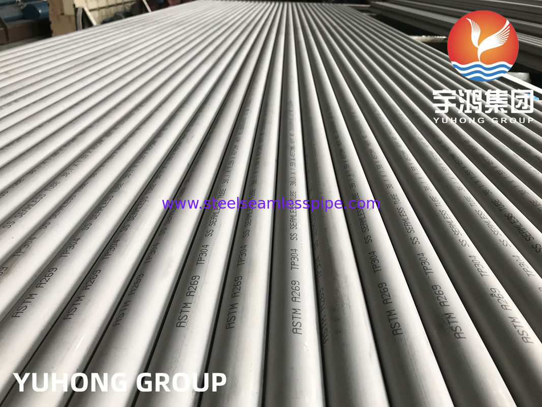Isıl eşanjörler için PMI Testli ASTM A269 TP304 Paslanmaz Çelik Dikişsiz Boru, Asitlenmiş Tavlanmış