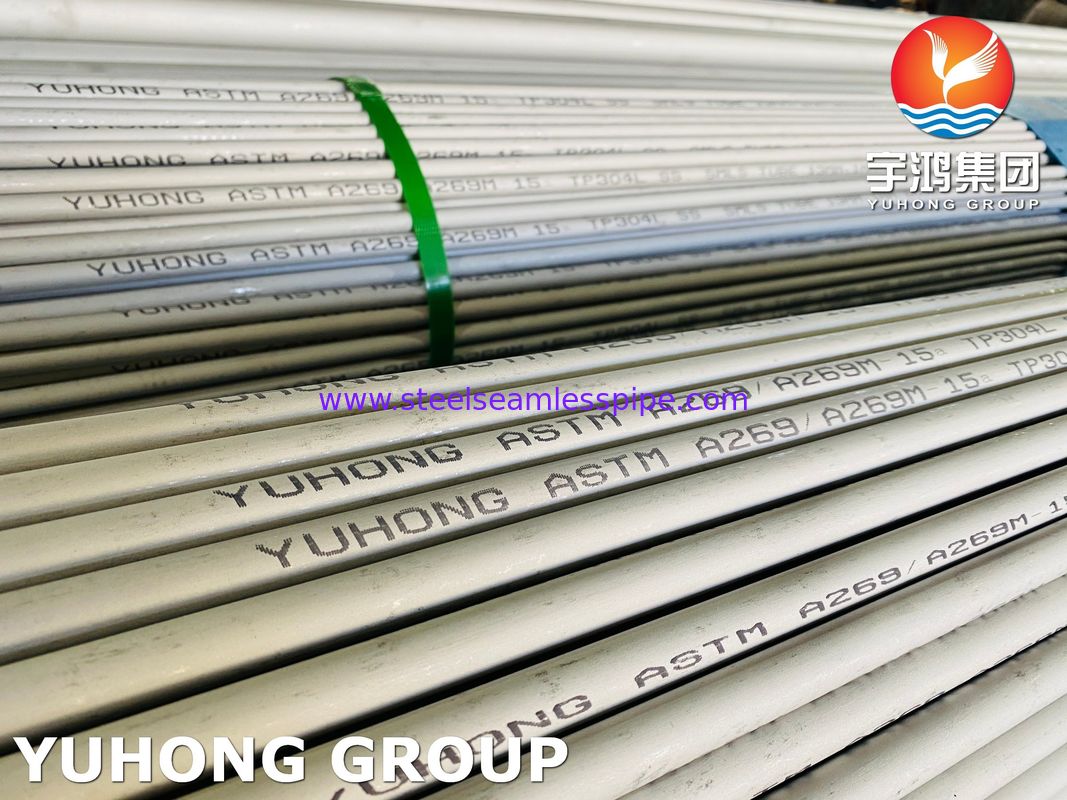 ASTM A269 TP304L Paslanmaz Çelik Dikişsiz Tüp, PMI Testi ile Isı Değiştiricisi için Sıvılandırılmış