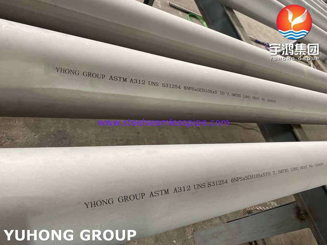 254 SMO Paslanmaz çelik dikişsiz boru ASTM A312 UNS S31254 ısı değiştiricisi ve kimyasal endüstri için