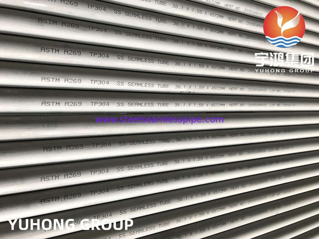 Isı Değiştiricisi Tüp, ASTM A269 TP304, 1.4301 Isıtıcılar için Paslanmaz Çelik Dikişsiz Tüp