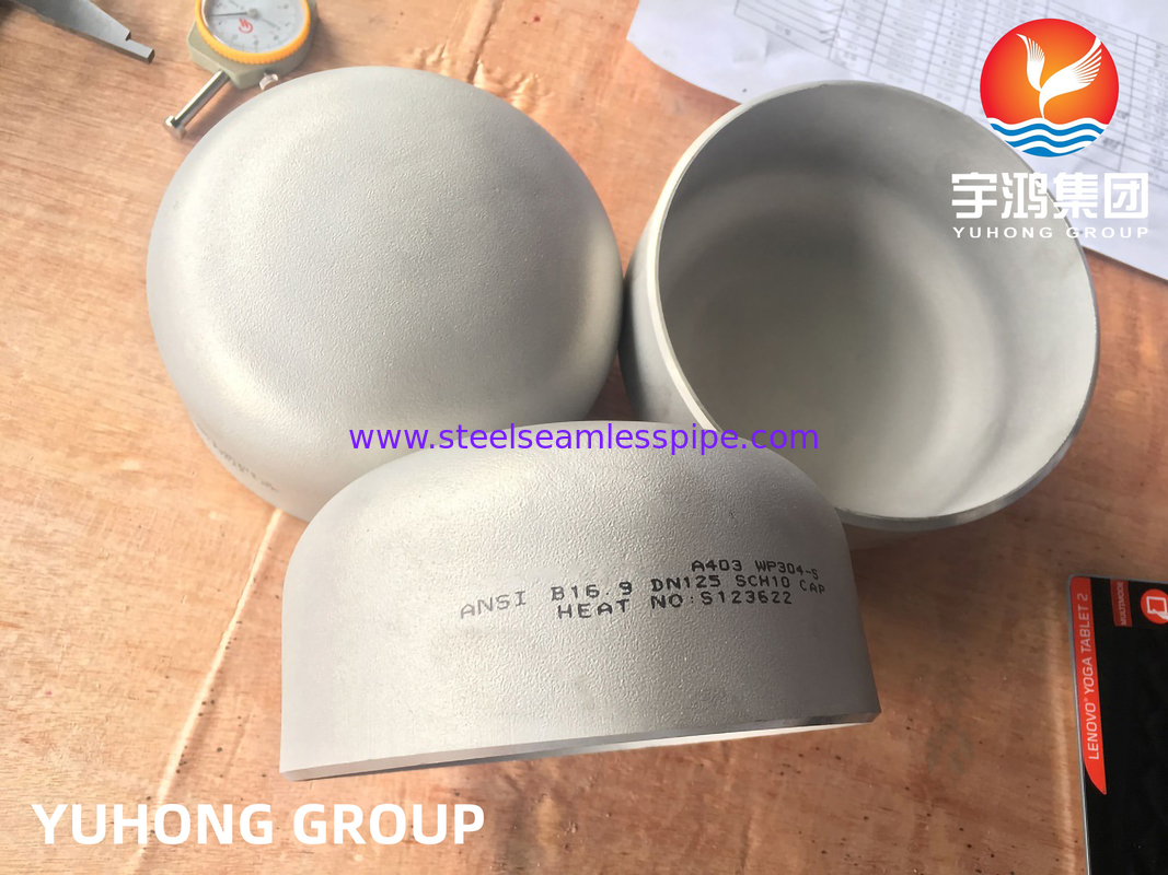 Butt Weld Fittings, ASTM A403 WP304-S Paslanmaz Çelik Dikişsiz Son Kapakları, ASME B16.9