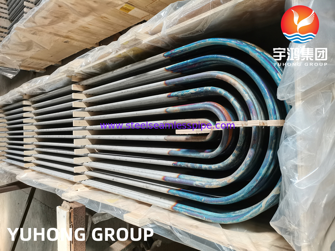 Dubleks çelik ASME A789 /A790 S32205&amp;S31803 U bükme boruları, Asitlenmiş ve Tavlanmış, 6M/PC, Isı eşanjörü için Düz Uçlar