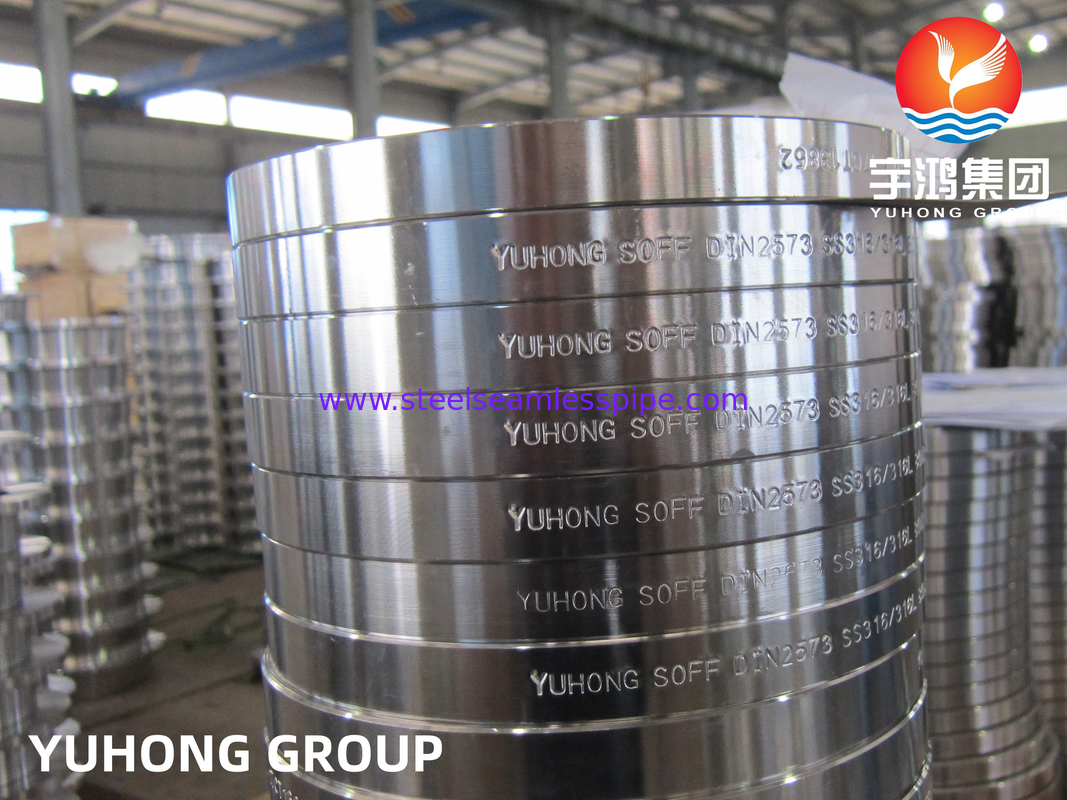 DIN2573, ASTM A182 F316 F316L, Kalıplı Paslanmaz Çelik Flanşlarda Kayma, Düz Yüz B16.5
