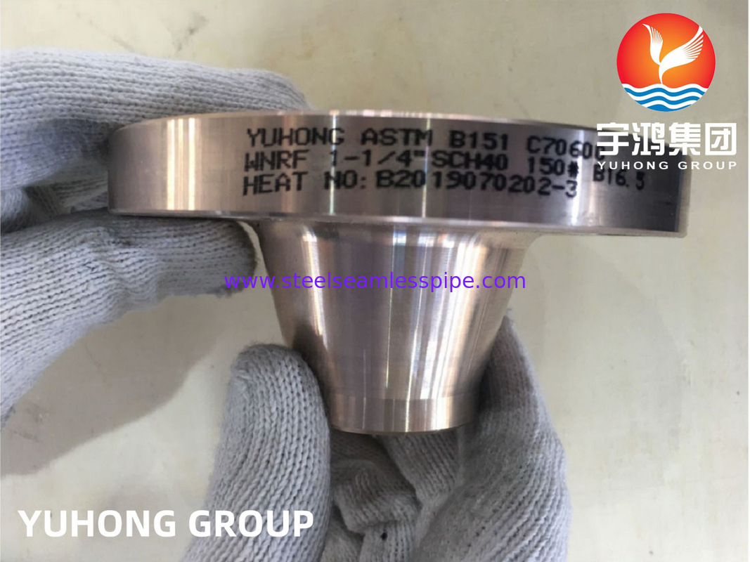 ASTM B151 C70600 1-1/4&quot; SCH40 #150 WN Bakır Nikel Flanges ASME B16.5