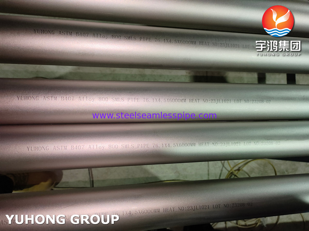 ASTM B407 Incoloy 800 dikişsiz boru OD 10-300mm Etilen kraklama için ısıtılan çözeltme
