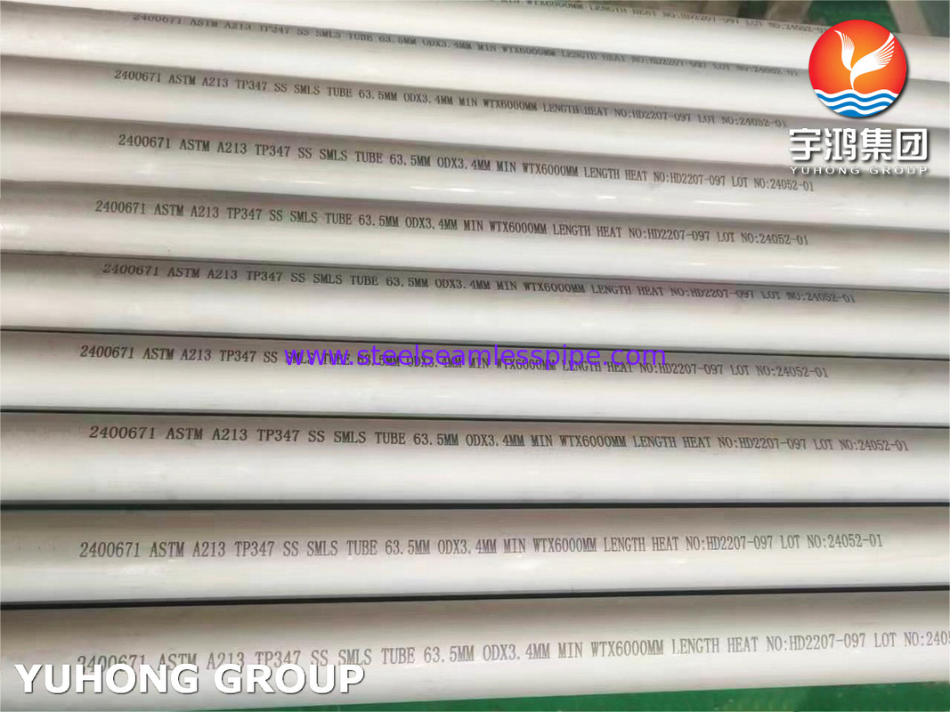ASTM A213/ASME SA 213 TP347/TP347H Paslanmaz Çelik Dikişsiz Tüpler Isı Değiştiricisi Kazanında