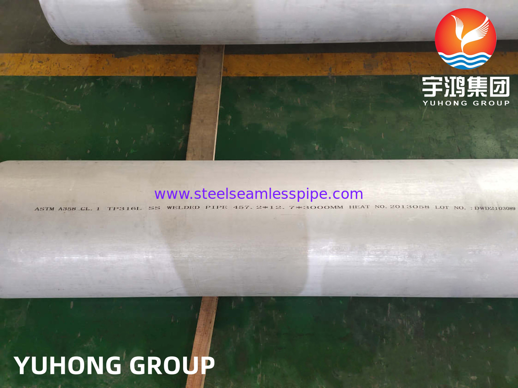 ASTM A358 Gr.1 TP316L Su Arıtma Tesisi için Paslanmaz Çelik Kaynatılmış Boru