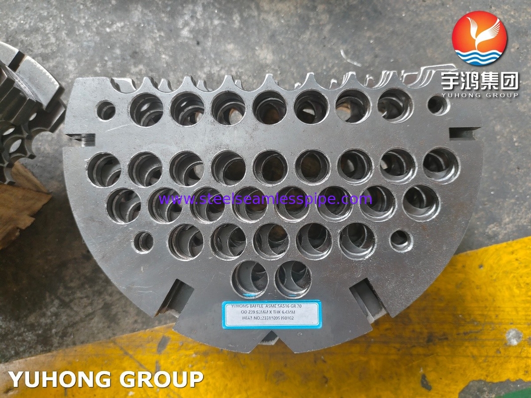 ASME SA516 Kalite 70 Karbon Çelik Isı Değiştiricileri için Baffle Plate NACE MR0175 Uyumlu