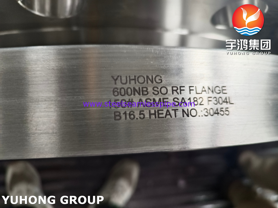 ASME SA182 F304L Paslanmaz Çelik Kalıp Flanş So Yükseltilmiş RF B16'da Kayma5