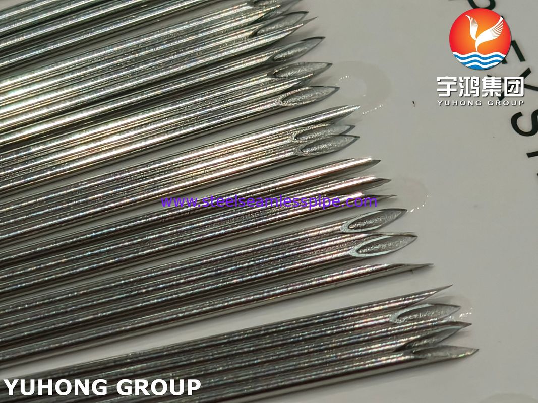 ISO7864 SUS304 Tıbbi Enjeksiyon Paslanmaz Çelik İğne Tüpü, 21G 44MM, Eğimli Uç