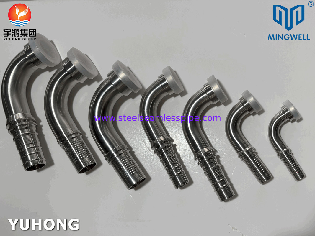 Paslanmaz çelik hortum montajı 90° SAE Flange SS316L Hortum tüp bağlantısı uygulaması için