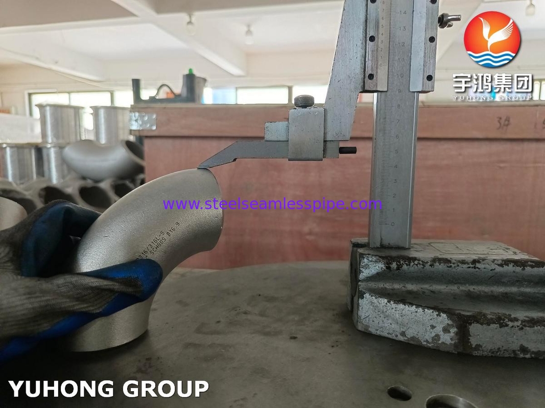 ASTM A403 / ASME SA403 WP316 / WP316L Paslanmaz çelik 90 derece dirseği B16'ya uygun dikişsiz ipli kaynaklı9