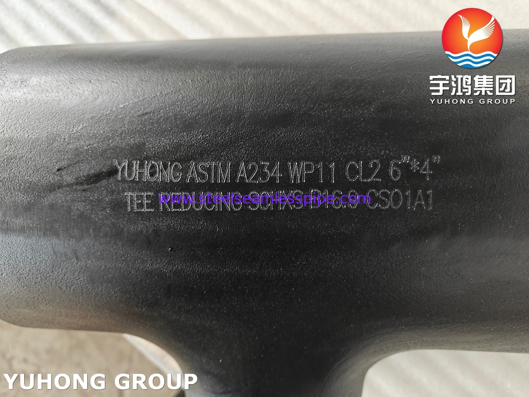 ASTM A234 WP11 CL2 Alaşımlı Çelik Redüksiyon Tee ASME B16.9 Buttweld Boru Fittings