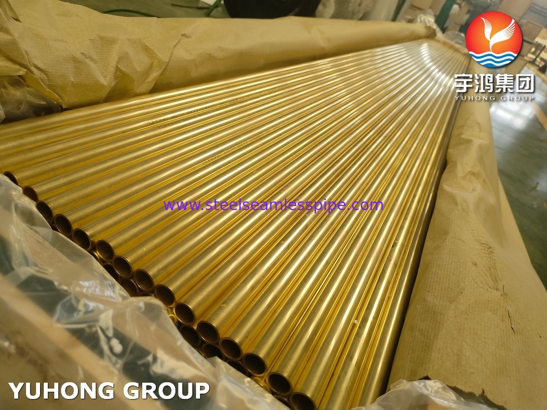 Admiralty Pirinç Boru Bronz Su Borusu Bakır Alaşımlı Boru Tu B111 C44300 19.05MM*2.11MM*7315MM ,O61,ET/HT Eşanjör