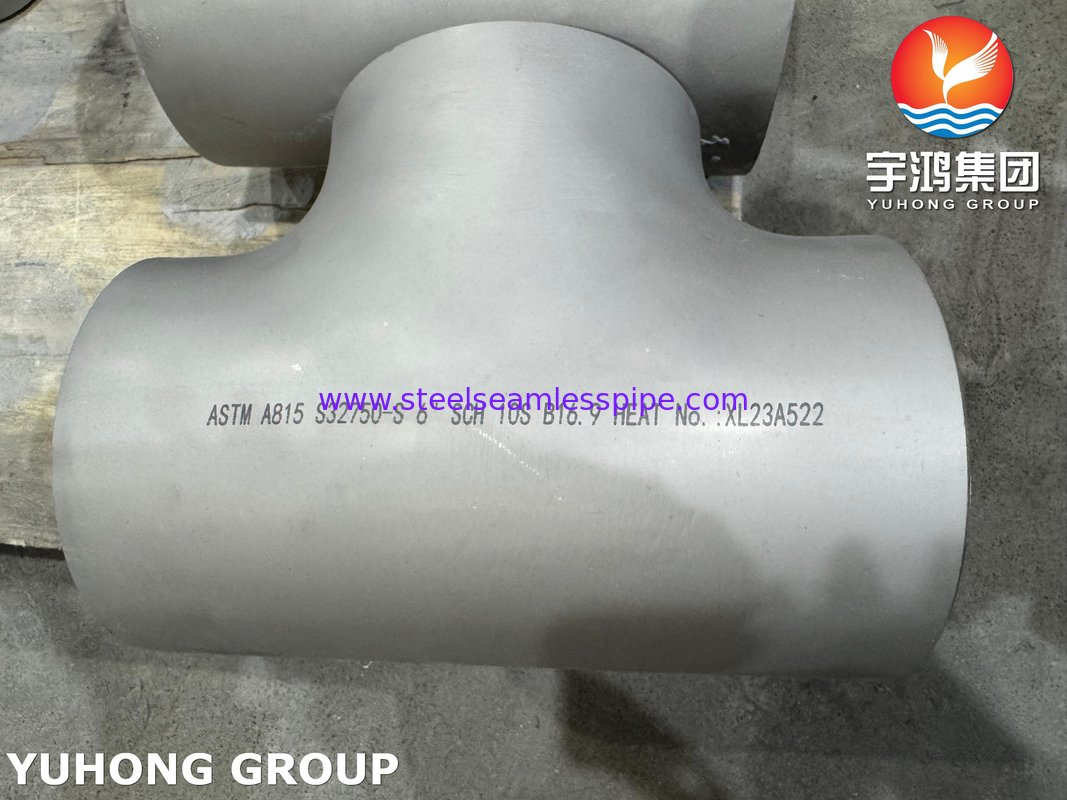 ASME B16.9 Süper Dupleks 2507 Fittings ASTM A815 WPS32750 BW Süper Dupleks Tee