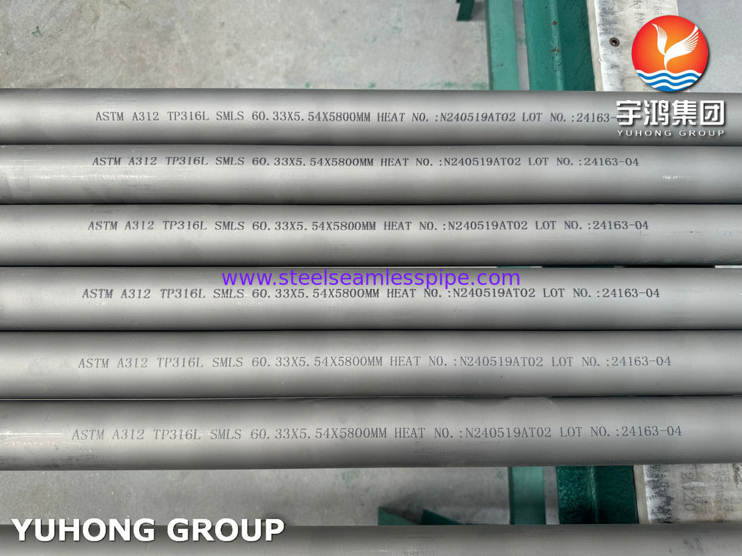 ASTM A312 TP316L Stainless Steel Seamless Pipe For General Corrosive Service (Genel koroziv hizmet için paslanmaz çelik dikişsiz boru)