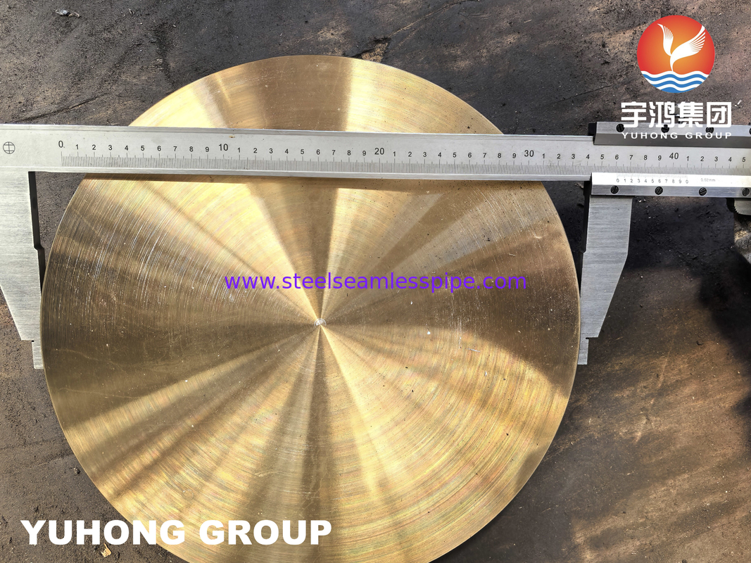 ASTM B171 C46400 Donanma Bakır Disk Bakır Alaşımlı Plaket Tüp Yaprakları Borma Isı Değiştiricisi Bileşenleri İçin