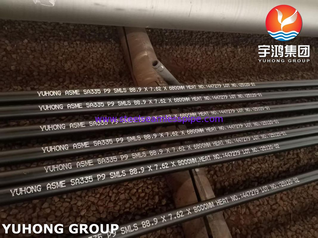 ASTM A335 P9 Alloy Steel Seamless Pipe SCH40 / SCH80 Yüksek sıcaklık hizmetleri için