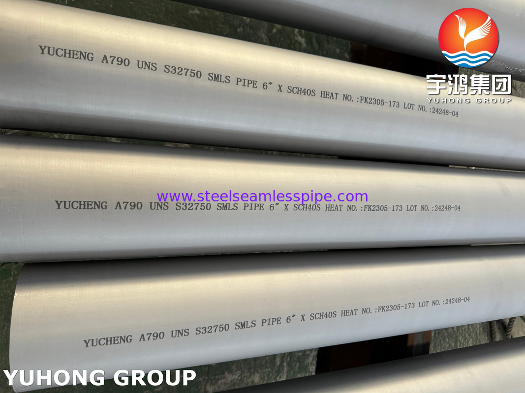 ASTM A790 S32750 Dubleks Paslanmaz Çelik Boru Hatları ve Enerji Santrali için Dikişsiz Boru