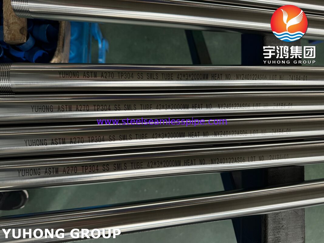 ASTM A270 TP304 3A İçki Fabrikası için Paslanmaz Çelik Sanitary Tube, NPT Thread End