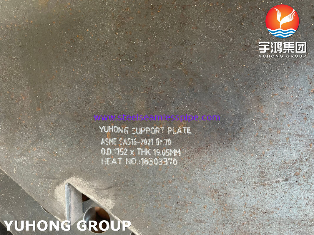 Karbon Çelik Baffle Plate ASME SA516 GR 70 Isı Değiştiricisi için Destek Plate