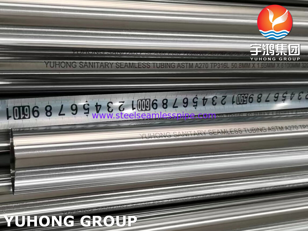 Bira Endüstrisi İçin Hijyenik Tüp ASTM A270 TP316L Paslanmaz Çelik Dikişsiz Parlak Tavlanmış Tüp