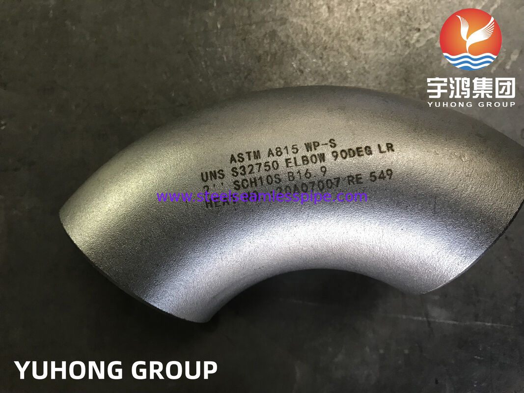 ASTM A815 UNS S32750 WP-S Dirseği, Dupleks Paslanmaz Çelik boru montajı B16.9